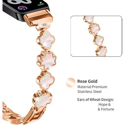 INF Kleeblatt-Perlmutt Armband diamantbesetzt, Zinklegierung, kompatibel mit Huawei Band 11/11 Pro Roségold INF Kleeblatt-Perlmutt Armband diamantbesetzt, Zinklegierung, kompatibel mit Huawei Band 11/11 Pro Roségold