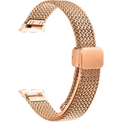 INF Edelstahl Fischgrät-Milanese-Armband kompatibel mit Huawei Band 11/11 Pro — Magnetverschluss, flexibles Metallgeflecht, Roségold INF Edelstahl Fischgrät-Milanese-Armband kompatibel mit Huawei Band 11/11 Pro — Magnetverschluss, flexibles Metallgeflecht, Roségold