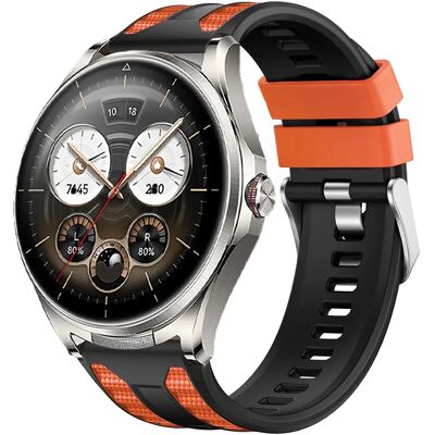 INF Silikon-Armband kompatibel mit Huawei Watch Buds1/2 - Weich, Hautfreundlich, Atmungsaktiv Ersatzband (21.9cm x 2.2cm, Schwarz Orange INF Silikon-Armband kompatibel mit Huawei Watch Buds1/2 - Weich, Hautfreundlich, Atmungsaktiv Ersatzband (21.9cm x 2.2cm, Schwarz Orange