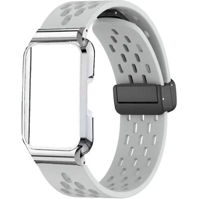 INF Silikon-Armband mit Faltschließe, kompatibel mit HUAWEI Band 11 – Komfortabler Schutz-Ersatzriemen Grau INF Silikon-Armband mit Faltschließe, kompatibel mit HUAWEI Band 11 – Komfortabler Schutz-Ersatzriemen Grau