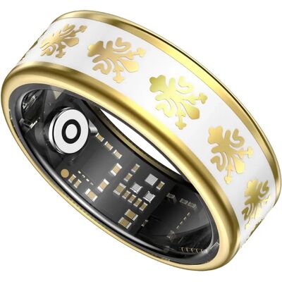 INF Multifunktionaler Smart Ring mit Muster - Edelstahl, Herzfrequenz, SpO2, Blutdruck (nicht medizinisch), Touchscreen, 12 INF Multifunktionaler Smart Ring mit Muster - Edelstahl, Herzfrequenz, SpO2, Blutdruck (nicht medizinisch), Touchscreen, 12