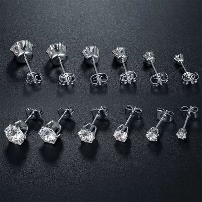 INF Set mit 6 Paar Ohrringen mit Zirkonsteinen INF Set mit 6 Paar Ohrringen mit Zirkonsteinen