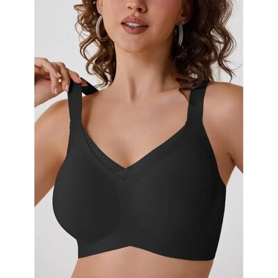 INF Nahtloser Deep-V Kabelloser Push-Up BH für Damen - Starker Halt & Komfort L Schwarz INF Nahtloser Deep-V Kabelloser Push-Up BH für Damen - Starker Halt & Komfort L Schwarz