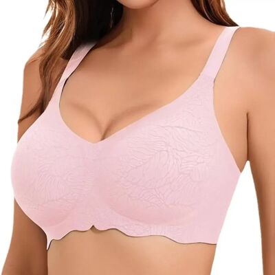 INF Wireless Push-Up Bra 3D Cup Support — Seamless V-Neck Comfort, Strong Support for Large Busts XL Rosa INF Wireless Push-Up Bra 3D Cup Support — Seamless V-Neck Comfort, Strong Support for Large Busts XL Rosa