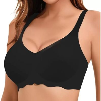 INF Wireless Push-Up Bra 3D Cup Support — Seamless V-Neck Comfort, Strong Support for Large Busts XL Schwarz INF Wireless Push-Up Bra 3D Cup Support — Seamless V-Neck Comfort, Strong Support for Large Busts XL Schwarz