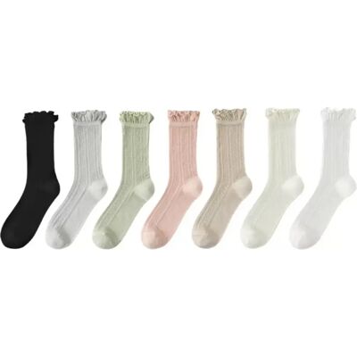 INF 7er-Pack Seiden-Scrunch wadenhohe Spitzen-Socken — Atmungsaktives Mesh, Schnelltrocknend, Antibakteriell INF 7er-Pack Seiden-Scrunch wadenhohe Spitzen-Socken — Atmungsaktives Mesh, Schnelltrocknend, Antibakteriell