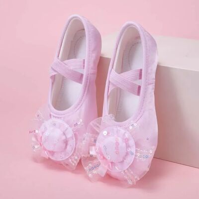 INF Satin Ballett Schuhe für Kinder mit Netz-Katzenpfoten-Design Rosa 32 INF Satin Ballett Schuhe für Kinder mit Netz-Katzenpfoten-Design Rosa 32