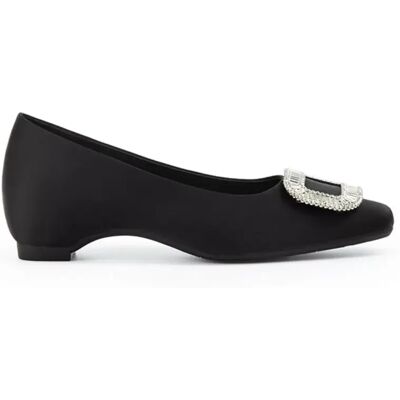 INF Stilvolle Damen Leder Plateau Schuhe mit eckiger Spitze und verstecktem 3 cm Keilabsatz Schwarz 40 INF Stilvolle Damen Leder Plateau Schuhe mit eckiger Spitze und verstecktem 3 cm Keilabsatz Schwarz 40