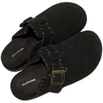 INF Schwarze, pelzige Schlupfschuhe: Warme & bequeme Winterclogs, inspiriert von Birkenstock 38 INF Schwarze, pelzige Schlupfschuhe: Warme & bequeme Winterclogs, inspiriert von Birkenstock 38