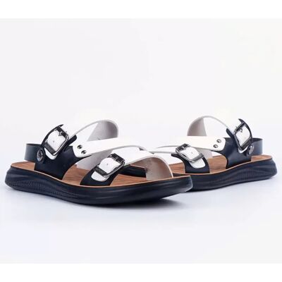 INF Modische Herren-Strandsandalen - Atmungsaktives & Bequemes Open-Toe Design Schwarz-Weiss 42 INF Modische Herren-Strandsandalen - Atmungsaktives & Bequemes Open-Toe Design Schwarz-Weiss 42