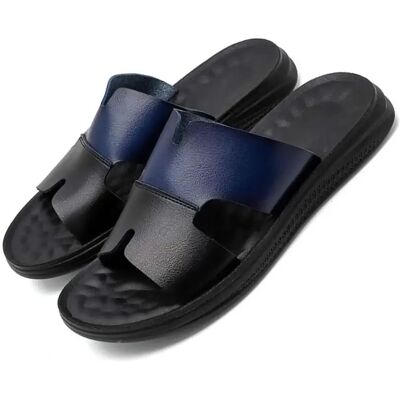 INF Atmungsaktive & bequeme Herren PU Leder Open Toe Sandalen Blau 43 INF Atmungsaktive & bequeme Herren PU Leder Open Toe Sandalen Blau 43