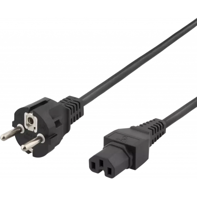 Deltaco Netzwerkkabel CEE7/7 - IEC C15, 1m, Schwarz Deltaco Netzwerkkabel CEE7/7 - IEC C15, 1m, Schwarz