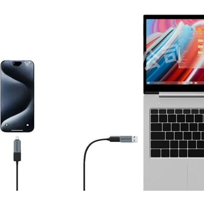 INF 2er-Pack USB-C Stecker auf Buchse Datenblocker Adapter: Schutz vor Datendiebstahl, Silber INF 2er-Pack USB-C Stecker auf Buchse Datenblocker Adapter: Schutz vor Datendiebstahl, Silber