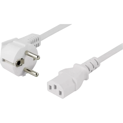 Deltaco Stromkabel - 10M - Weiß - Power Cee 7/7 (Hann) Vinkelt - IEC 60320 C13 Deltaco Stromkabel - 10M - Weiß - Power Cee 7/7 (Hann) Vinkelt - IEC 60320 C13