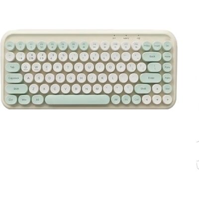 INF 84-Tasten kompakte kabellose Tastatur – Bluetooth & 2,4G Dualmodus, stille runde Tasten, tragbar, kompatibel mit Windows, Grün INF 84-Tasten kompakte kabellose Tastatur – Bluetooth & 2,4G Dualmodus, stille runde Tasten, tragbar, kompatibel mit Windows, Grün