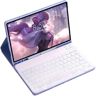INF Lila beleuchtete Tastaturhülle kompatibel mit Samsung Galaxy Tab S8+/S8 Plus 12,4 Zoll - Magnetisch abnehmbare Tastatur INF Lila beleuchtete Tastaturhülle kompatibel mit Samsung Galaxy Tab S8+/S8 Plus 12,4 Zoll - Magnetisch abnehmbare Tastatur