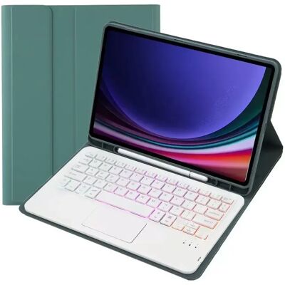 INF Dunkelgrüne Bluetooth-Tastaturhülle mit Touch-Hintergrundbeleuchtung, kompatibel mit Samsung Galaxy Tab S7 FE 5G 12,4 Zoll INF Dunkelgrüne Bluetooth-Tastaturhülle mit Touch-Hintergrundbeleuchtung, kompatibel mit Samsung Galaxy Tab S7 FE 5G 12,4 Zoll