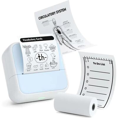 INF 58mm Bluetooth Thermodrucker - Tragbarer Etiketten- & Fotodrucker Blau INF 58mm Bluetooth Thermodrucker - Tragbarer Etiketten- & Fotodrucker Blau