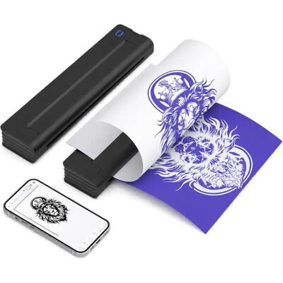 INF A46 Tattoo-Schablonen-Drucker – Bluetooth tragbarer Thermodrucker, Schwarz, kompatibel mit Android, kompatibel mit iOS, INF A46 Tattoo-Schablonen-Drucker – Bluetooth tragbarer Thermodrucker, Schwarz, kompatibel mit Android, kompatibel mit iOS,