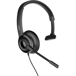 Deltaco USB-Mono-Headset, Lautstärkeregler, geräuschreduzierendes Mikrofon, schwarz Deltaco USB-Mono-Headset, Lautstärkeregler, geräuschreduzierendes Mikrofon, schwarz