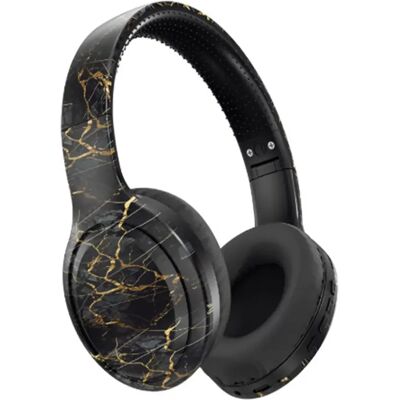INF Cracked Black Bluetooth Headset DR-04: Immersives Audio INF Cracked Black Bluetooth Headset DR-04: Immersives Audio