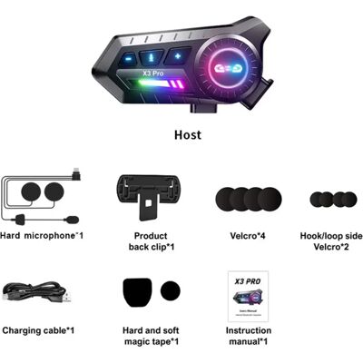INF Motorradhelm Bluetooth-Headset wasserdicht IP67 mit PurePure Geräuschunterdrückung, hartem Mikrofon, Bluetooth 6.0 und INF Motorradhelm Bluetooth-Headset wasserdicht IP67 mit PurePure Geräuschunterdrückung, hartem Mikrofon, Bluetooth 6.0 und