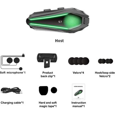 INF Bluetooth-Headset für Motorradhelme mit langer Akkulaufzeit und weichem Mikrofon – 1000 mAh, 30 Stunden Laufzeit, IP67, INF Bluetooth-Headset für Motorradhelme mit langer Akkulaufzeit und weichem Mikrofon – 1000 mAh, 30 Stunden Laufzeit, IP67,