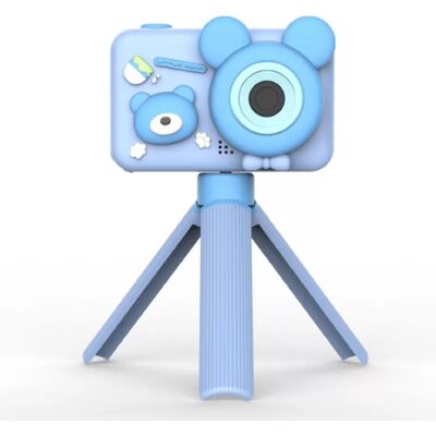 INF Niedliche Kinderkamera mit Doppelobjektiv und Halterung Blau INF Niedliche Kinderkamera mit Doppelobjektiv und Halterung Blau