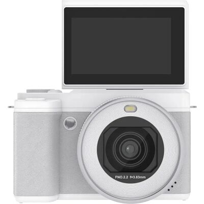 INF Klappbare Dual-Linsen Beauty-Digitalkamera mit 180° Touchscreen, 80MP, 5K-Video, 18x Zoom und WiFi Weiß INF Klappbare Dual-Linsen Beauty-Digitalkamera mit 180° Touchscreen, 80MP, 5K-Video, 18x Zoom und WiFi Weiß