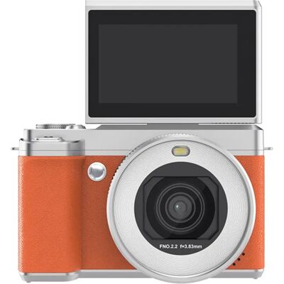 INF Klappbare Dual-Linsen Beauty-Digitalkamera mit 180° Touchscreen, 80MP, 5K-Video, 18x Zoom und WiFi Braun INF Klappbare Dual-Linsen Beauty-Digitalkamera mit 180° Touchscreen, 80MP, 5K-Video, 18x Zoom und WiFi Braun