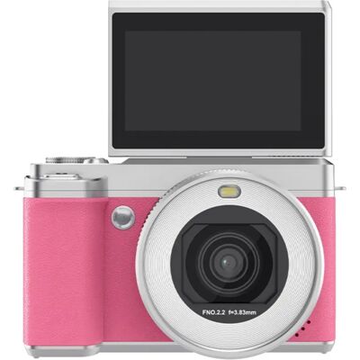INF Klappbare Dual-Linsen Beauty-Digitalkamera mit 180° Touchscreen, 80MP, 5K-Video, 18x Zoom und WiFi Rosa INF Klappbare Dual-Linsen Beauty-Digitalkamera mit 180° Touchscreen, 80MP, 5K-Video, 18x Zoom und WiFi Rosa