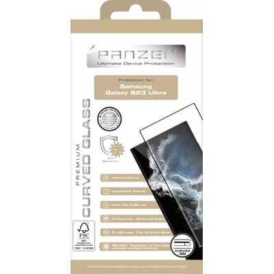Panzer Premium Gebogenes Glas für Galaxy S23 Ultra - Schwarz Panzer Premium Gebogenes Glas für Galaxy S23 Ultra - Schwarz