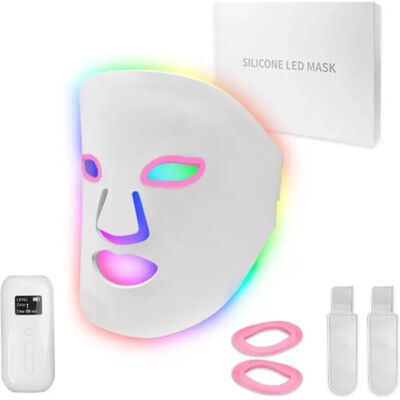 INF LED Home Beauty Mask - Rote und Blaue Phototherapie Silikon-Gesichtsmaske für Hautverjüngung und Hydratation INF LED Home Beauty Mask - Rote und Blaue Phototherapie Silikon-Gesichtsmaske für Hautverjüngung und Hydratation