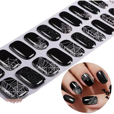 INF Halloween Glow Semi Cured Gel Nagel Wraps Set - Dunkles Spinnennetz UV LED Nagelaufkleber INF Halloween Glow Semi Cured Gel Nagel Wraps Set - Dunkles Spinnennetz UV LED Nagelaufkleber