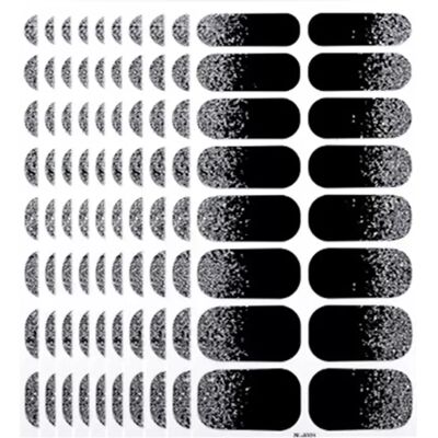 INF 10 Blatt Nagelsticker mit Nagelfeile – Einfarbige Glitzer Nagelaufkleber Schwarz INF 10 Blatt Nagelsticker mit Nagelfeile – Einfarbige Glitzer Nagelaufkleber Schwarz