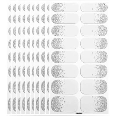 INF 10 Blatt Nagelsticker mit Nagelfeile – Einfarbige Glitzer Nagelaufkleber Weiß INF 10 Blatt Nagelsticker mit Nagelfeile – Einfarbige Glitzer Nagelaufkleber Weiß