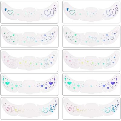 INF Mehrfarbige holografische Gesichts-Tattoo-Sticker - Wasserdichte temporäre Sommersprossen-Make-up-Aufkleber INF Mehrfarbige holografische Gesichts-Tattoo-Sticker - Wasserdichte temporäre Sommersprossen-Make-up-Aufkleber