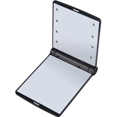 INF Faltbarer Schminkspiegel mit 8 LED-Leuchten – Tragbar und Kompakt Schwarz INF Faltbarer Schminkspiegel mit 8 LED-Leuchten – Tragbar und Kompakt Schwarz