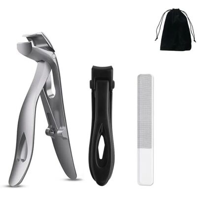 INF Schlangenförmiges, gewinkeltes Nagelknipser-Set – ergonomisches Edelstahl-Set mit Glasnagelfeile INF Schlangenförmiges, gewinkeltes Nagelknipser-Set – ergonomisches Edelstahl-Set mit Glasnagelfeile