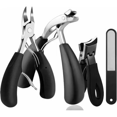 INF Schräg gebogenes Nagelknipser-Set mit Auffangbehälter, 2 Größen, Nagelhautschere und Nagelfeile, Edelstahlklingen INF Schräg gebogenes Nagelknipser-Set mit Auffangbehälter, 2 Größen, Nagelhautschere und Nagelfeile, Edelstahlklingen