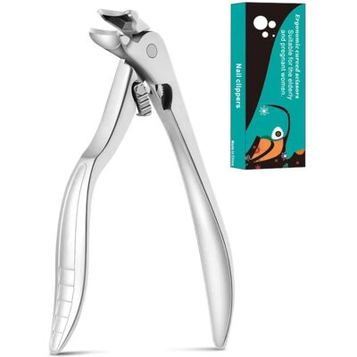 INF Langgriff-Verriegelungs-Nagelpflegetool — Edelstahl spritzwassergeschützter verriegelnder Nagelknipser mit großer Öffnung Silber INF Langgriff-Verriegelungs-Nagelpflegetool — Edelstahl spritzwassergeschützter verriegelnder Nagelknipser mit großer Öffnung Silber