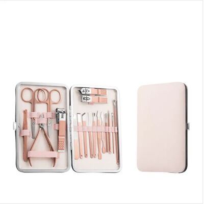 INF 18-teiliges Nagelpflegeset – Metall Maniküre- und Pediküre-Set für Hände, Füße und Gesicht, Mehrfarbig, kompakte Roségold INF 18-teiliges Nagelpflegeset – Metall Maniküre- und Pediküre-Set für Hände, Füße und Gesicht, Mehrfarbig, kompakte Roségold