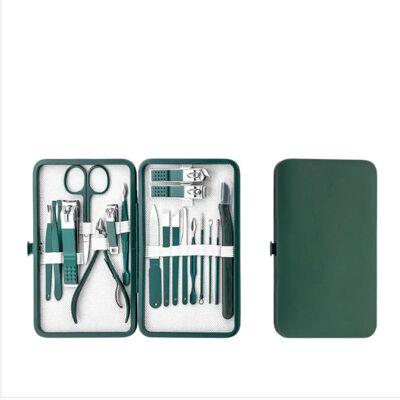 INF 18-teiliges Nagelpflegeset – Metall Maniküre- und Pediküre-Set für Hände, Füße und Gesicht, Mehrfarbig, kompakte Grün INF 18-teiliges Nagelpflegeset – Metall Maniküre- und Pediküre-Set für Hände, Füße und Gesicht, Mehrfarbig, kompakte Grün