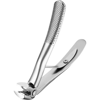 INF Langstieliger Nagelknipser mit gebogener Klinge, schrägem Kopf und Auffangbehälter – Edelstahl Silber INF Langstieliger Nagelknipser mit gebogener Klinge, schrägem Kopf und Auffangbehälter – Edelstahl Silber