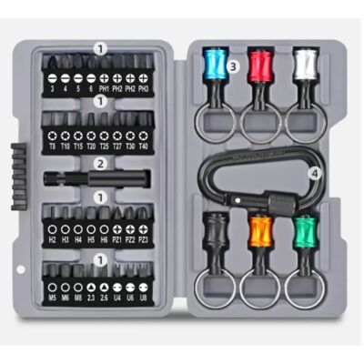 INF 40-teiliges Schraubendreher-Bit-Set mit Schnellwechselfutter – Chrom-Vanadium-Stahl INF 40-teiliges Schraubendreher-Bit-Set mit Schnellwechselfutter – Chrom-Vanadium-Stahl