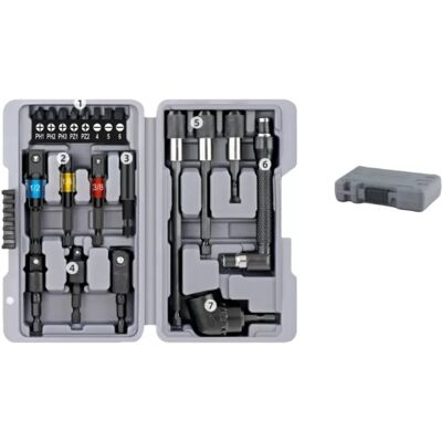 INF 20-teiliges Schraubendreher-Bit-Set mit Verlängerungsstange - Kompatibel mit Chrome Vanadium Stahl INF 20-teiliges Schraubendreher-Bit-Set mit Verlängerungsstange - Kompatibel mit Chrome Vanadium Stahl