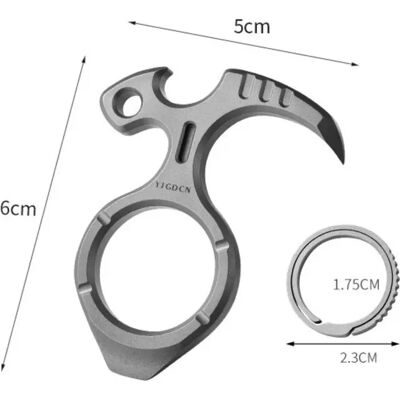 INF Sandgestrahltes Titan EDC-Tool mit Titanring — Kompakter Flaschenöffner und Schlüsselanhänger-Multitool INF Sandgestrahltes Titan EDC-Tool mit Titanring — Kompakter Flaschenöffner und Schlüsselanhänger-Multitool