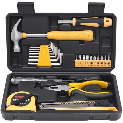 INF 25-teiliges Werkzeugkoffer-Set (Schwarz/Gelb) – Hammer, Zange, Schraubendreher & mehr INF 25-teiliges Werkzeugkoffer-Set (Schwarz/Gelb) – Hammer, Zange, Schraubendreher & mehr
