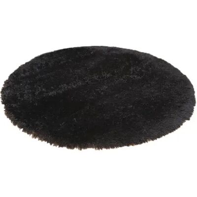 INF Runder Langflor-Shaggy-Teppich – Plüsch Polyester, dickes seidig-weiches Flor, rutschfeste Punktunterseite, mehrere Farben Schwarz Klein INF Runder Langflor-Shaggy-Teppich – Plüsch Polyester, dickes seidig-weiches Flor, rutschfeste Punktunterseite, mehrere Farben Schwarz Klein