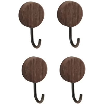 INF Über-die-Tür-Haken Walnuss+Schwarz 4er-Set — Bohrfreie ABS Türhaken, beschädigungsfrei, Maximale Belastung 5-10kg INF Über-die-Tür-Haken Walnuss+Schwarz 4er-Set — Bohrfreie ABS Türhaken, beschädigungsfrei, Maximale Belastung 5-10kg